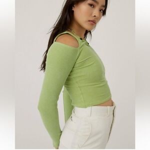 New Daydreamer Rebel Girl Thermal Waffle Knit Crop